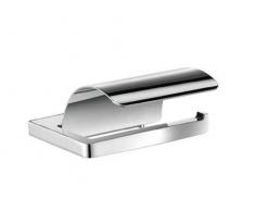KEUCO Toilettenpapierhalter aus Metall, hochglanz-verchromt, mit Deckel, WC-Rollenhalter für Badezimmer und Gäste-WC, Moll