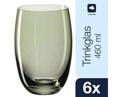 Leonardo Trinkglas Lucente, Wasser-Glas in modernem Stil, elegantes Saft-Glas in Grün, 460-ml Füllmenge, 6-teilig, 061781