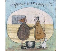 Sam Toft WDC91667 Kunstdruck auf Leinwand, 30 x 30 cm (Feels Like Home), Mehrfarbig, 30 x 30 cm