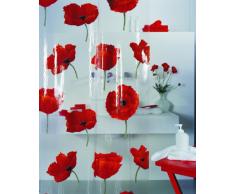 Spirella Anti-Schimmel Duschvorhang Poppy Cinnabar Anti-Bakteriell, waschbar, wasserdicht PVC 180x200cm
