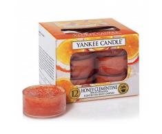 YANKEE CANDLE Honey Clementine Teelichter, Plastik, orange, 20 x 20 x 20 cm, 12-Einheiten