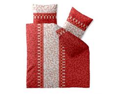 CelinaTex Fashion Bettwäsche 200 x 220 cm 3teilig Baumwolle Jola Ornamente Rot Weiß Orange