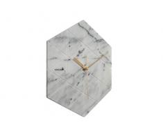 Karlsson Wanduhr Marble Hexagon Weiß, Marbre, White, 3 x 25 x 28.5 cm