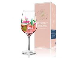 RITZENHOFF Aperitivo Rosato Aperitifglas von Dominique Tage, aus Kristallglas, 600 ml, mit trendigen Dekoren