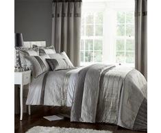 Catherine Lansfield Gatsby - Bettwäsche-Set aus Kunstseide - Silberfarben - Doppel