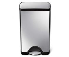 simplehuman CW1814 rechteckiger Treteimer, Edelstahl, 31,8 x 40 cm