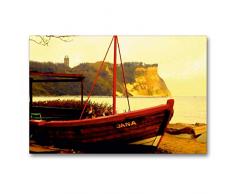 Calvendo Premium Textil-Leinwand 90 cm x 60 cm quer, Fischerdorf Vitt auf RÃ¼gen mit Blick zum Kap Arkona | Wandbild, Bild auf Keilrahmen, Fertigbild auf echter RÃ¼gen mit Meinen Augen Orte Orte
