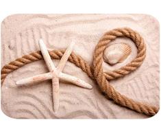 Papillon Supersaugfähiger Badteppich, aus Polyester, Motiv: Seestern auf Sand, Mehrfarbig, 60 x 40 cm