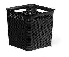 Rotho Brisen Aufbewahrungsbox 18 l, Kunststoff (PP), Schwarz, 18 Liter (29 x 29 x 28 cm)