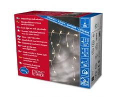 Konstsmide 3701-003 Microlight Eisregen Lichtervorhang / für Außen (IP44) / 24V Außentrafo / 100 klare Birnen / transparentes Kabel