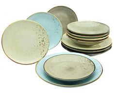 Creatable 20965, Serie Nature Collection SKANDINAVIEN, Geschirrset, Teller Set 12 teilig, Steinzeug