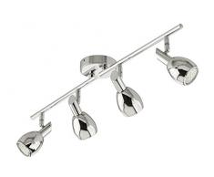 Briloner Leuchten LED Spot, 4-flammig, 5 W, inklusive Schalter An/Aus, Strahler dreh- und schwenkbar, chrom 2865-048