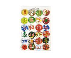 Heitmann Deco Adventskalender Buttons - 24 Zahlen fÃ¼r Adventskalender DIY - zum Anstecken an Filz und StoffsÃ¤ckchen