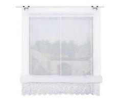 Home Fashion BÄNDCHENROLLO Voile Uni, Stoff, Weiss, 130 x 80 cm