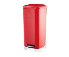Kitchen Craft Treteimer Lovello 30l in rot/Silber, Stahl, 30 x 18 x 18 cm