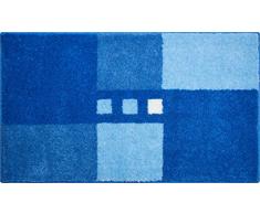 Linea Due Badteppich 100% Polyacryl, ultra soft, rutschfest, ÖKO-TEX-zertifiziert, 5 Jahre Garantie, MERKUR, Badematte 70x120 cm, blau
