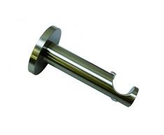 GARDINIA Träger mit Metallmontageplatte für Gardinenstangen, 1-läufig, Offen, Alle Montage-Teile inklusive, Serie Chicago, Durchmesser 20 mm, Edelstahl-Optik