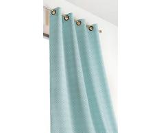 Linder 1570/40/47030/377FR Vorhang, geometrisches Muster, Polyester/Leinen, 140 x 240 cm, Türkis