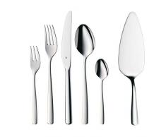 WMF Boston Besteckset, 60-teilig, für 12 Personen, Monobloc-Messer, Cromargan Edelstahl poliert, spülmaschinengeeignet + Boston Kuchen-/ Tortenheber, Cromargan Edelstahl poliert, spülmaschinengeeignet