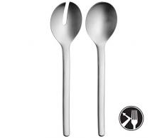 WMF Evoque Salatbesteck 2-teilig, 25,0 cm, Salatgabel, Servierlöffel, Cromargan protect Edelstahl mattiert, kratzbeständig, spülmaschinengeeignet