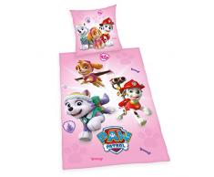 Herding PAW PATROL Bettwäsche-Set, Wendemotiv, Bettbezug 135 x 200 cm, Kopfkissenbezug 80 x 80 cm, Baumwolle/Renforcé