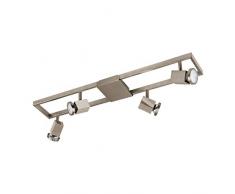 EGLO ZERACO Spot, Stahl, Deckenleuchte 4-flammig, 5 W, nickel-matt