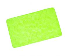 MSV Badteppich Badvorleger Duschvorleger Kieselstein Badematte waschbar, schnelltrocknend, rutschfest 40x60 cm - GrÃ¼n