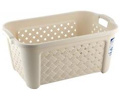 Tontarelli Arianna Wäschekorb ohne Deckel, Kunststoff, Beige