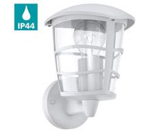 EGLO Außen-Wandlampe Aloria, 1 flammige Außenleuchte, Wandleuchte aus Aluguss und Kunststoff, Farbe: Weiß, Fassung: E27, IP44