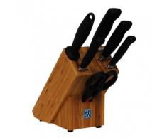 Zwilling, 35068-002-0 Vier Sterne Messerblock, FRIODUR eisgehärtet, mit Wetztahl und Scheere, 7-teilig, hellbraun