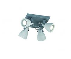 Trio Leuchten Deckenleuchte Concrete 802530478, Metall, Schirm Beton, 4 x GU10
