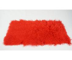 bokke Überwurf aus Tibetlamm, Natürliches Lammfell, Farbe Rot, 60x120cm