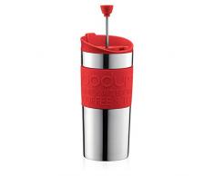Bodum TRAVEL PRESS Kaffeebereiter (French Press System, Doppelwandig, 0,35 liters) rot