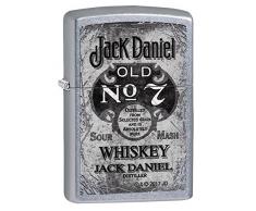 Zippo Jack Daniels Feuerzeug, Messing, Street Chrome, One Size