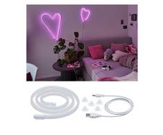 Paulmann USB 70561 Stripe Neon Colorflex incl. 1x4,5 Watt Lichtband Pink Licht zum Biegen Kunststoff LED Streifen, 4.5 W, Weiß