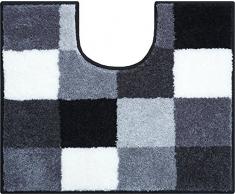 Grund Badteppich 100% Polyacryl, ultra soft, rutschfest, ÖKO-TEX-zertifiziert, 5 Jahre Garantie, BONA, WC-Vorlage m.A. 50x60 cm, grau