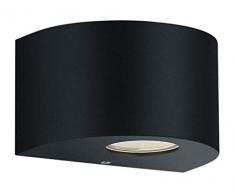 Reality Leuchten LED Außen Wandleuchte Rosario R28232632, Kunststoff Schwarz Matt, inkl. 2x 2 Watt LED, Up und Down Beleuchtung mit Schablonen