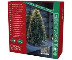 Konstsmide 6393-190 LED Lichterkette Diamantenlametta / für Innen (IP20) / VDE geprüft / 12V Innentrafo / 702 warm weiße Dioden / silberfarbener Draht