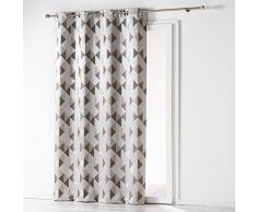 Douceur dIntérieur Vorhang, mit Ãsen, Polyester, 140 x 260 cm, Keramik, grau, 140x1x260 cm