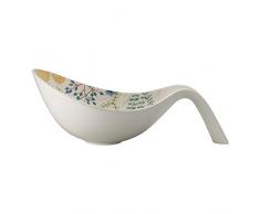 Villeroy & Boch - Flow Couture Schüssel, Salatschüssel mit Griff, für große Speisen/Pasta/Beilagen, Premium Porzellan, spülmaschinengeeignet, floral, 1800 ml