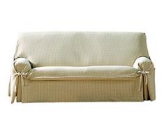 Eysa Sofaüberwurf Giovanna, 2 Quadrate, 100% Baumwolle, Universalbezug, Nicht-elastisch, Beige