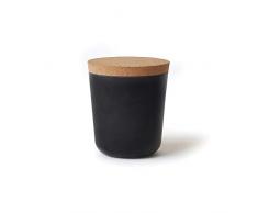 EKOBO Vorratsdose Gr. L, zur Aufbewahrung von Gewürzen, Kaffee, Tee und mehr, aus Bambus und Melamin mit Deckel aus Naturkork, Vol. 450 ml, Durchmesser 9,5 x Höhe 11 cm