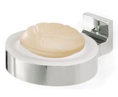 Tiger Ontario Seifenschale, Material - Aluminium, Edelstahl, Echtglas weiß