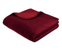 Biederlack Wohn- und Kuscheldecke, 85 % Polyacryl (Dralon), Veloursband-Einfassung, 150 x 200 cm, Bordeaux, De Luxe, 258306