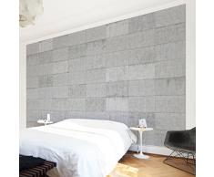 Apalis 106126 Beton Vlies Tapete Ziegeloptik Breit | Vlies Tapete Wandtapete Wandbild Foto 3D Fototapete für Schlafzimmer Wohnzimmer Küche | Größe: 190x288 cm, grau