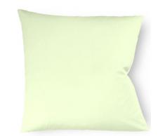 fleuresse Kissenbezug colours Satin Uni 9100-7042, Mako Satin in 80x80 cm, Farbe LindgrÃ¼n, 100% Baumwolle, mit ReiÃverschluss