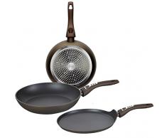 Tognana diamantea Set Pfanne und Pfannen, Aluminium, Bronze, 3 Einheiten
