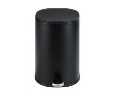 Wenko Kosmetik Treteimer Nant Easy-Close Kosmetikeimer, Mülleimer mit Absenkautomatik Fassungsvermögen 5 l, Metall, Schwarz, 27,3 x 30 x 20,5 cm