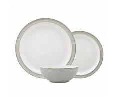 Denby Elements - Tafelservice, 12-teilig, schwarz, grau, 12 Piece