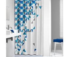 Sealskin Textil Duschvorhang Tangram, Farbe: Blau, B x H: 180 x 200 cm